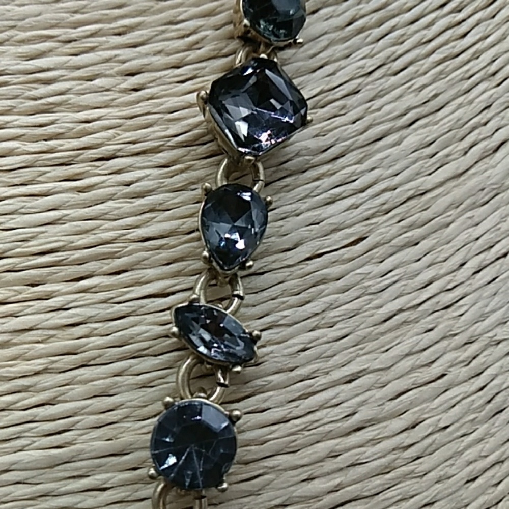 J. Crew Steely Grey Crystal Y Necklace - Picture 3 of 7